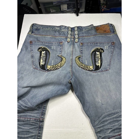 Ruthless Art Embroidered black mens Jeans Size 42 - Picture 12 of 16